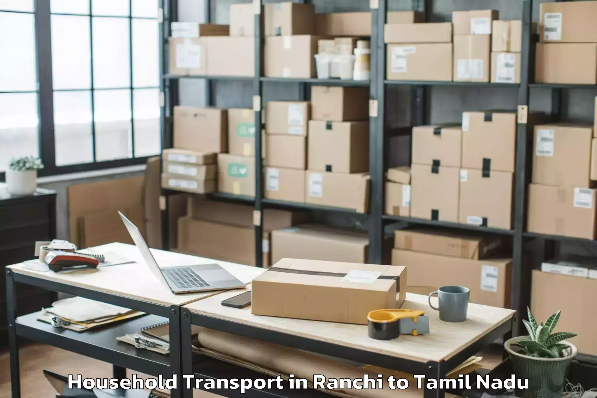 Top Ranchi to Thanjavur Airport Tjv Household Transport Available